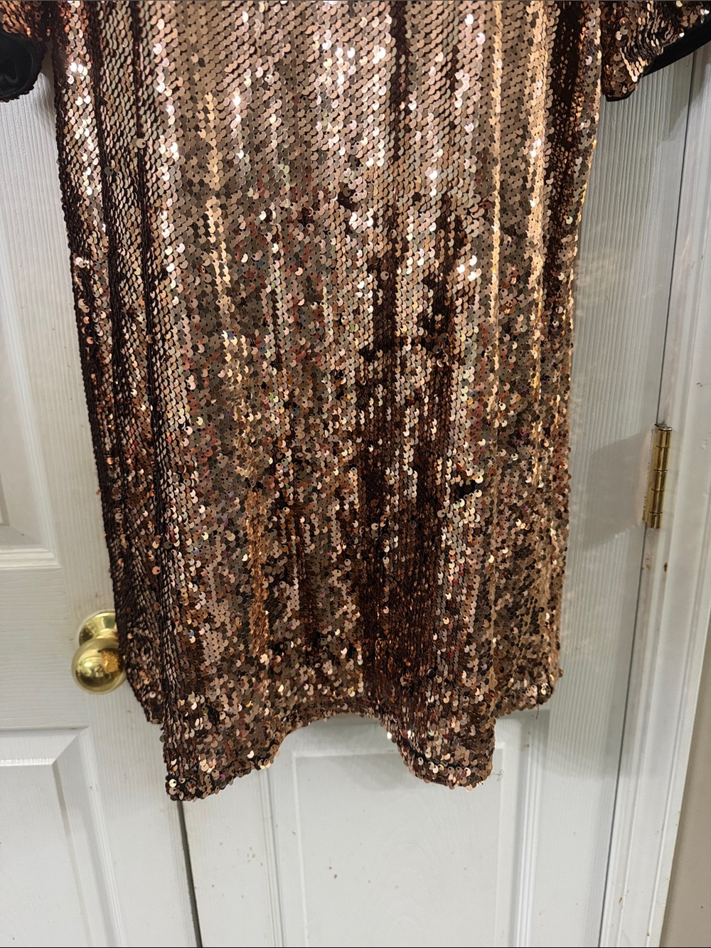 Hot & Delicious Rose Gold Sequin Shift Dress Sz S NWOT - Picture 2 of 8